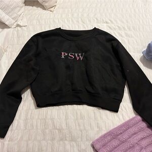 Black  cropped psw embroidered sweater small
